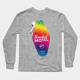 Schitt's Creek Rosebud Motel Key Tag for Room 7, Retro design in Rainbow Long Sleeve T-Shirt